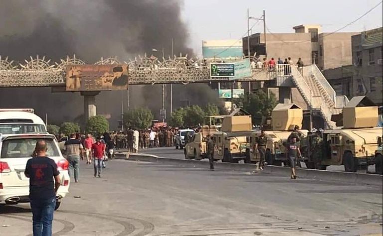 مظاهرة بمنطقة الزعفرانية في بغداد