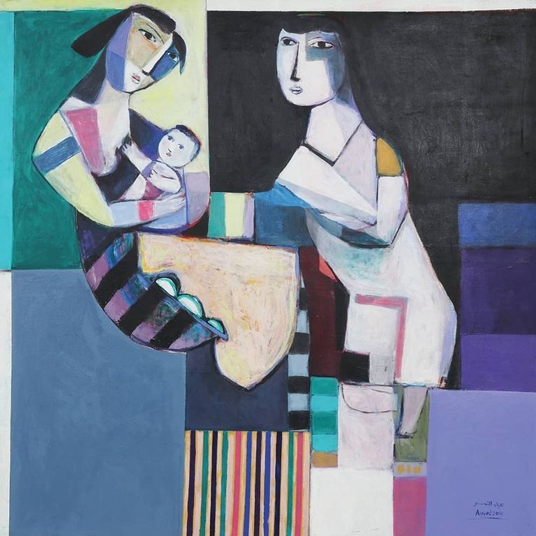 من لوحات معرض "عوالم الحب"