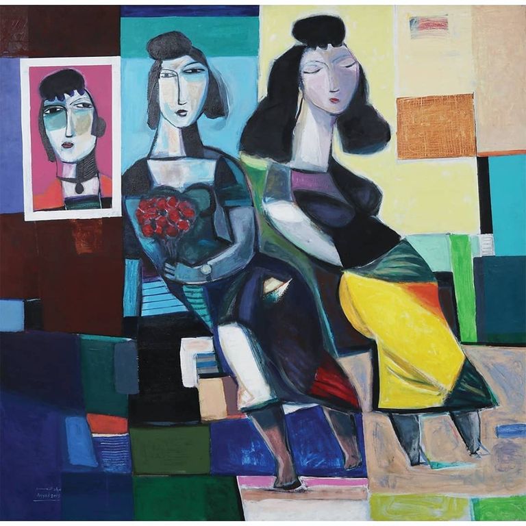 من لوحات معرض "عوالم الحب"