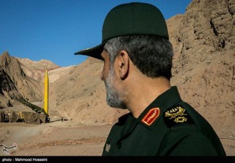 قائد القوة الجوفضائية خلال اختبار صاورخي عام 2016 - أرشيفية أمير علي حاجي زاده قيادي في مليشيا الحرس الثوري الإرهابية - أرشيفية