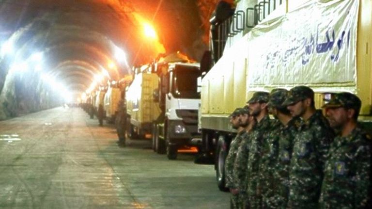 صورة متداولة عبر الإنترنت لأحد الأنفاق التي أشار إليها المسؤول العسكري الإيراني أمير علي حاجي زاده قيادي في مليشيا الحرس الثوري الإرهابية - أرشيفية