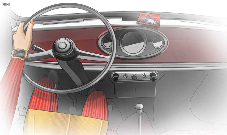تصميم الكابينة الداخلية للجيل الأول من سيارة ميني كوبر