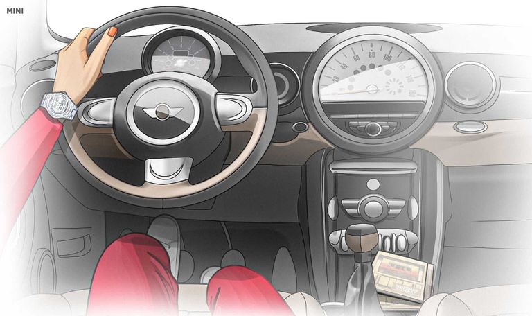 تصميم الكابينة الداخلية للجيل الأول من سيارة ميني كوبر