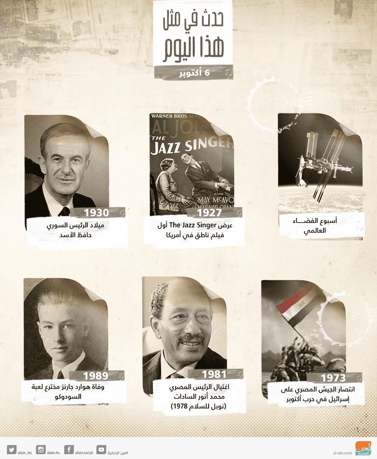 حدث في مثل هذا اليوم 6 أكتوبر