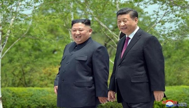لقاء سابق بين الرئيس الصيني وزعيم كوريا الشمالية