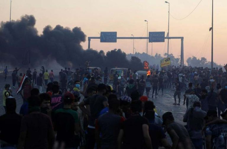 جانب من الاحتجاجات العراقية 