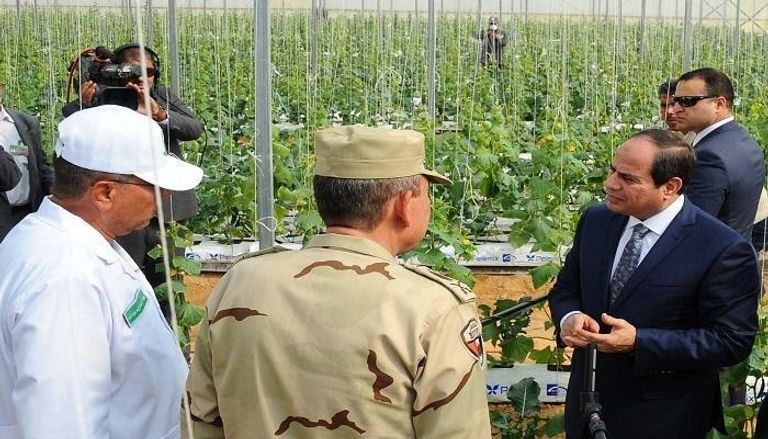 الرئيس السيسي خلال افتتاح المرحلة الثانية من مشروع الصوب الزراعية