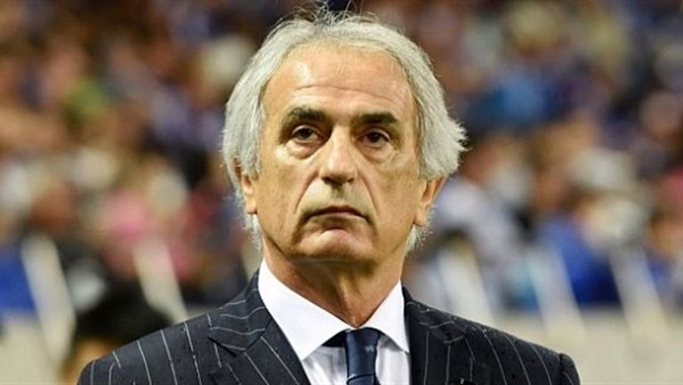 وحيد خليلوزيتش مدرب منتخب المغرب عبدالرزاق حمدالله مهاجم منتخب المغرب