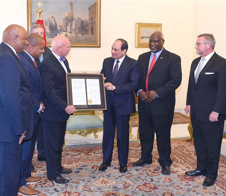 السيسي خلال لقاء وفد مجلسي الشيوخ والنواب الأمريكي