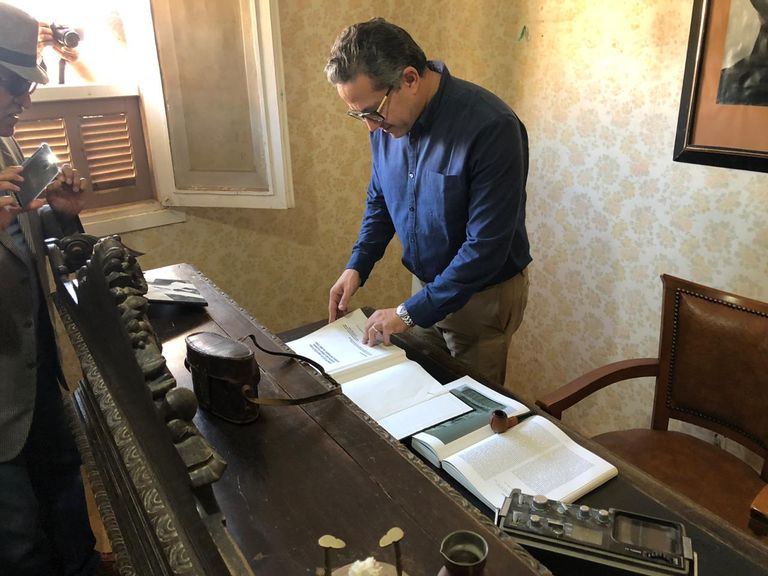 جانب من زيارة وزير الآثار المصري والوفد المرافق له لدير سانت كاترين