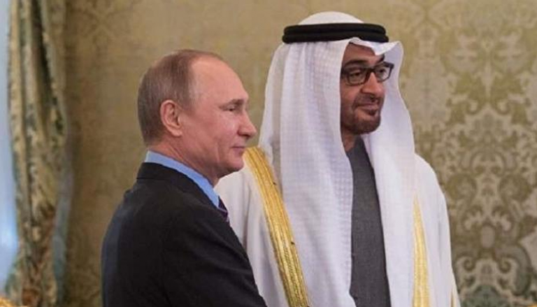 لقاء سابق بين الشيخ محمد بن زايد آل نهيان والرئيس فلاديمير بوتين 