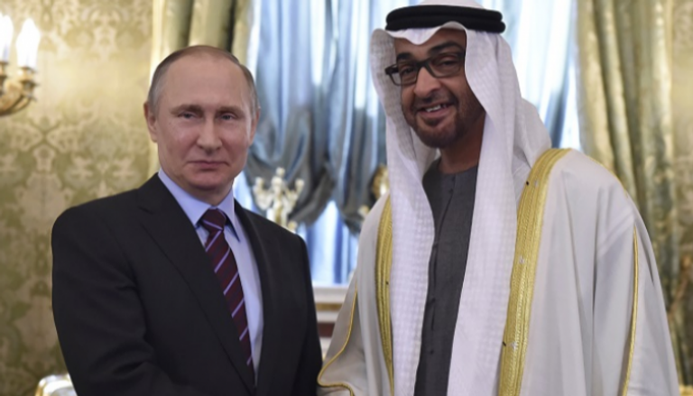 الشيخ محمد بن زايد آل نهيان خلال لقاء سابق مع فلاديمير بوتين