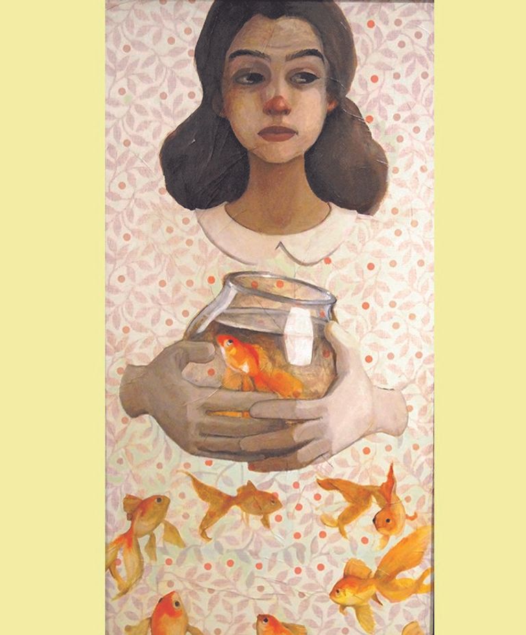 لوحة للفنان التشكيلي الراحل ممدوح عمار ضيف شرف المعرض