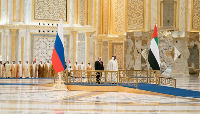 مراسم استقبال الرئيس الروسي في الإمارات