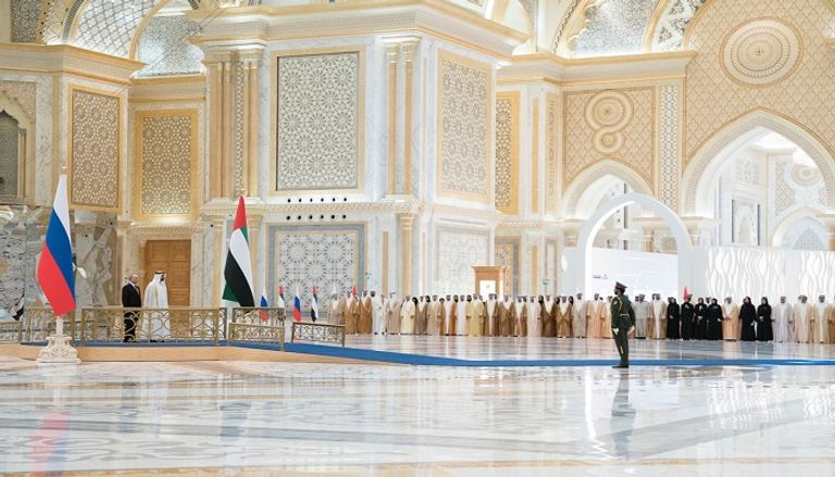 مراسم استقبال الرئيس الروسي في الإمارات 