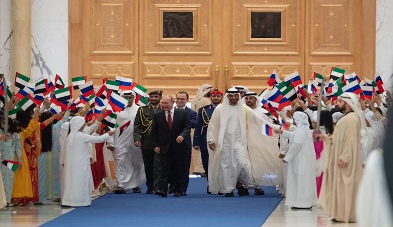 الشيخ محمد بن زايد آل نهيان مرحبا بالرئيس فلاديمير بوتين