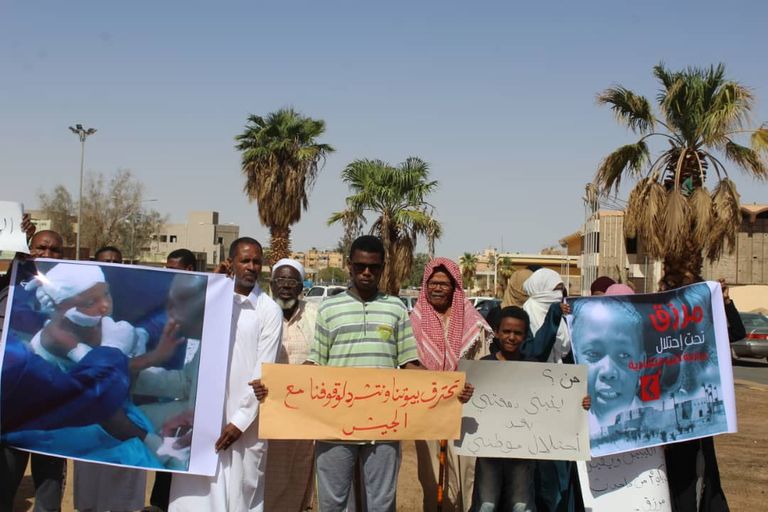 وقفة احتجاجية لمهجري مرزق الليبية