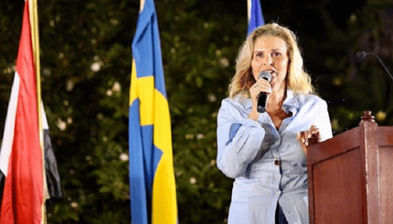 يسرا تشارك في حفل إطلاق المبادرة بسفارة السويد في القاهرة