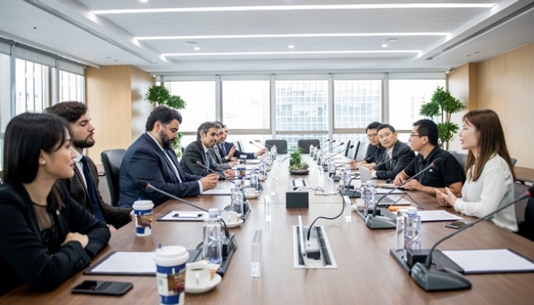 اجتماع وفد غرفة دبي مع رجال أعمال صينيين على هامش افتتاح الفرع الجديد