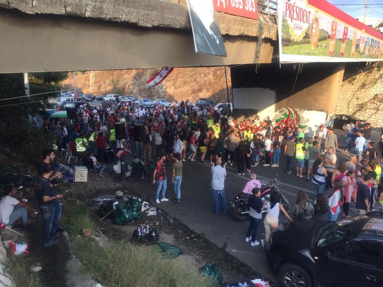 جانب من مظاهرات لبنان