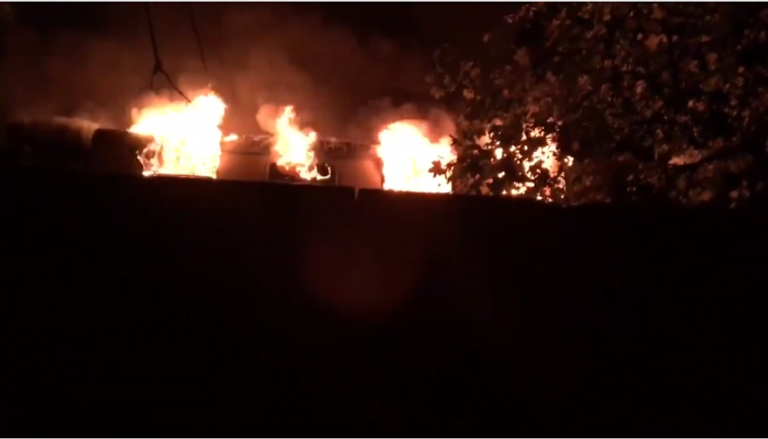 صورة ملتقطة من فيديو متداول عن الحريق