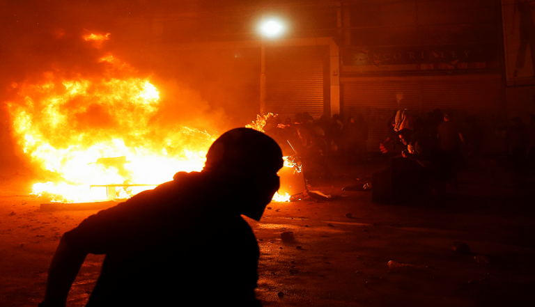 جانب من المظاهرات في تشيلي