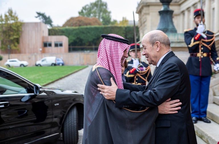 صورة من لقاء جان إيف لودريان وعادل الجبير