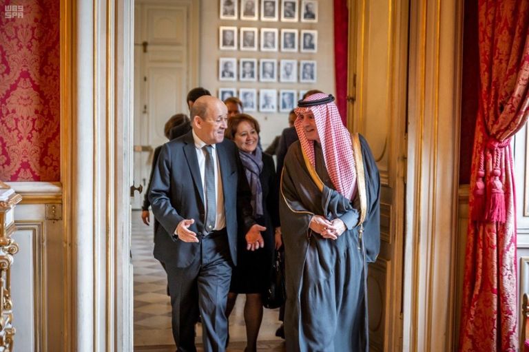 صورة من لقاء جان إيف لودريان وعادل الجبير