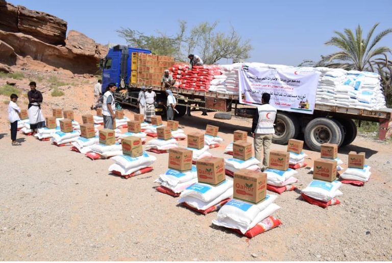 مساعدات إغاثية إماراتية لسكان شبوة اليمنية