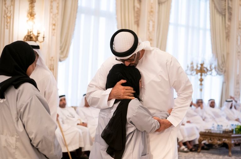 محمد بن زايد خلال استقبال أصحاب الهمم