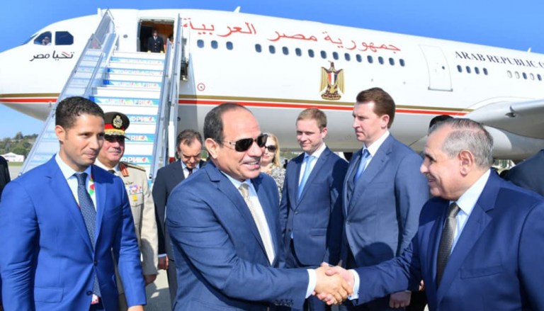الرئيس المصري عبدالفتاح السيسي لدى وصوله سوتشي