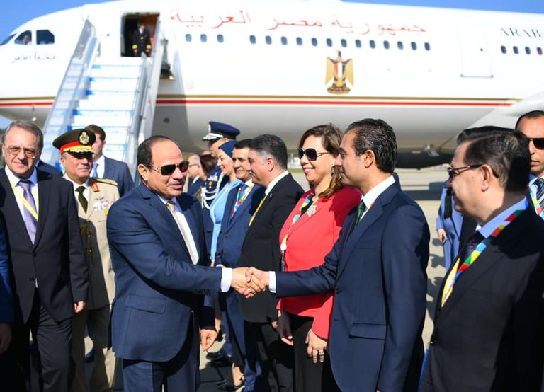 الرئيس المصري عبدالفتاح السيسي لدى وصوله سوتشي