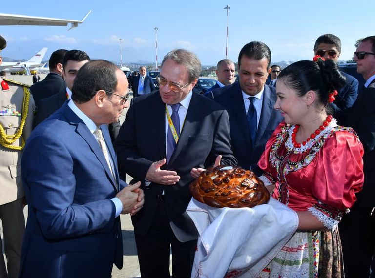 الرئيس المصري عبدالفتاح السيسي لدى وصوله سوتشي