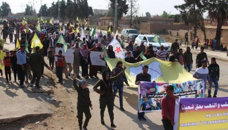 مظاهرة للأكراد تطالب بوقف الهجوم التركي 