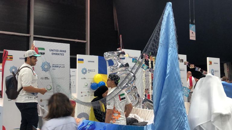 جانب من فعاليات بطولة العالم للروبوتات والذكاء الاصطناعي بدبي