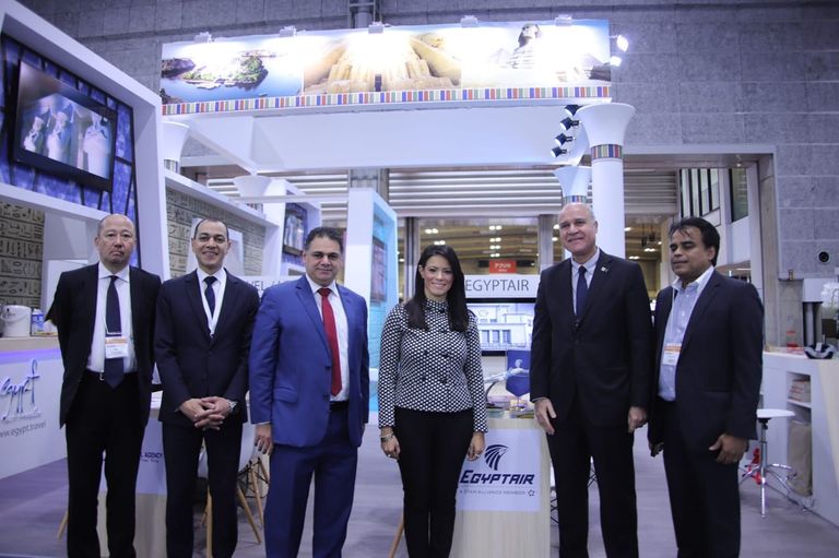 رانيا المشاط خلال كلمتها بالمعرض الدولي للسياحة باليابان