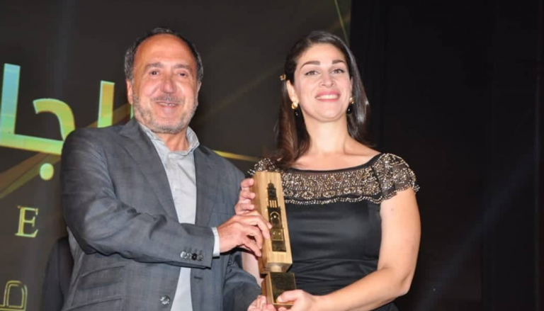 المخرج عباس فاضل والمنتجة نور بلوق وجائزة أفضل فيلم