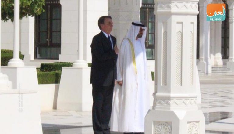 الشيخ محمد بن زايد آل نهيان خلال استقباله رئيس البرازيل