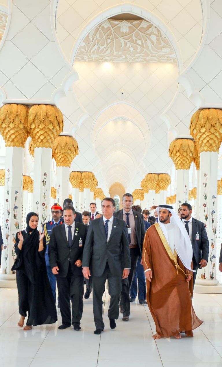 الشيخ محمد بن زايد آل نهيان خلال لقائه الرئيس البرازيلي بولسونارو