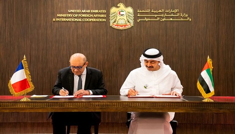 الشيخ عبدالله بن زايد آل نهيان وجون إيف لودريان