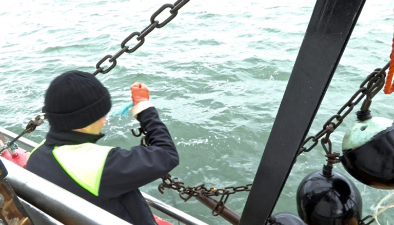 جانب من عملية تنظيف بحر البلطيق من "شباك الصيد القاتلة"