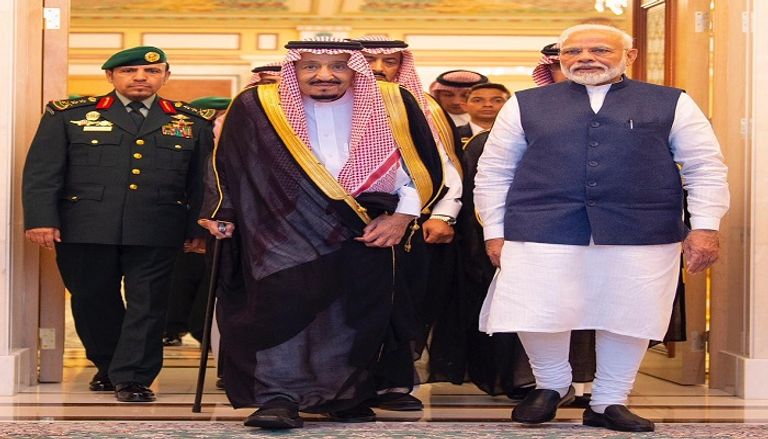 العاهل السعودي ورئيس وزراء الهند خلال مباحثات اليوم