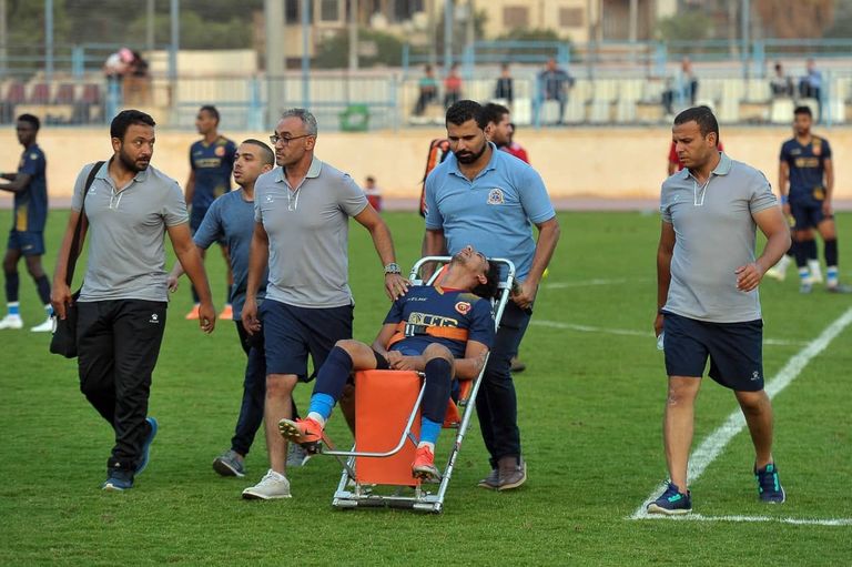 حسين زكي لاعب سيراميكا كليوبترا طبيب ينقذ حياة لاعب