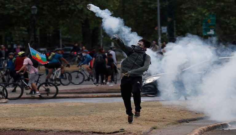 جانب من الاحتجاجات في تشيلي