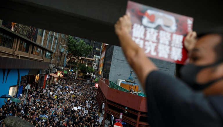 من مظاهرات الاحتجاج في هونج كونج - رويترز