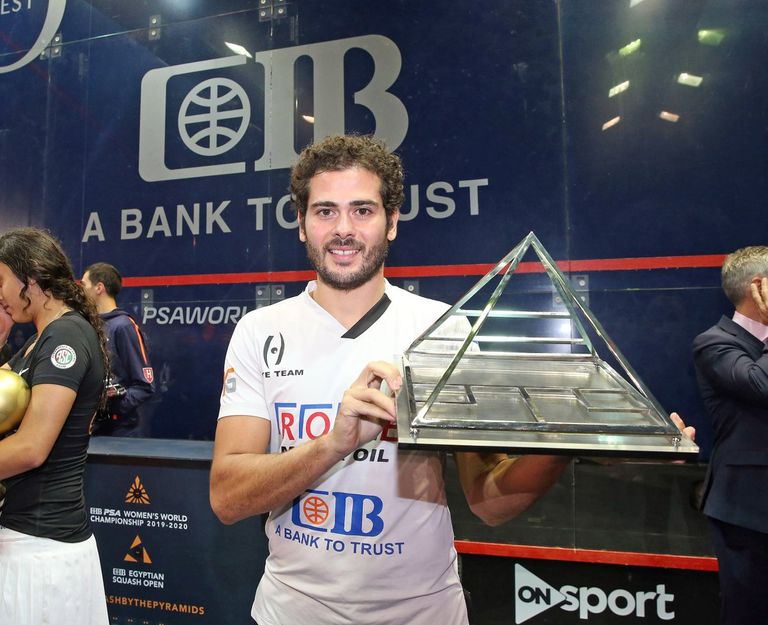 كريم عبد الجواد بطل الإسكواش المصري كريم عبدالجواد ونور الشربيني