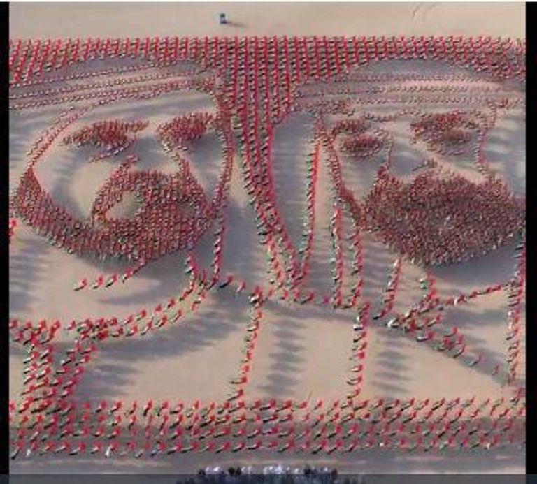 صورة بأعلام الإمارات لمحمد بن راشد ومحمد بن زايد