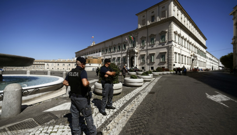 عناصر من الشرطة الإيطالية في العاصمة روما
