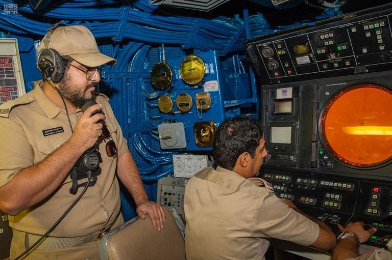 أفراد القوات البحرية الملكية السعودية المشاركون في التمرين