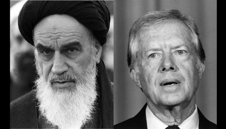 الرئيس الأمريكي الأسبق كارتر ومرشد إيران السابق الخوميني